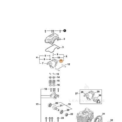ECHO part A610000041 — IPL diagram snippet (6x zoom, amber highlight)