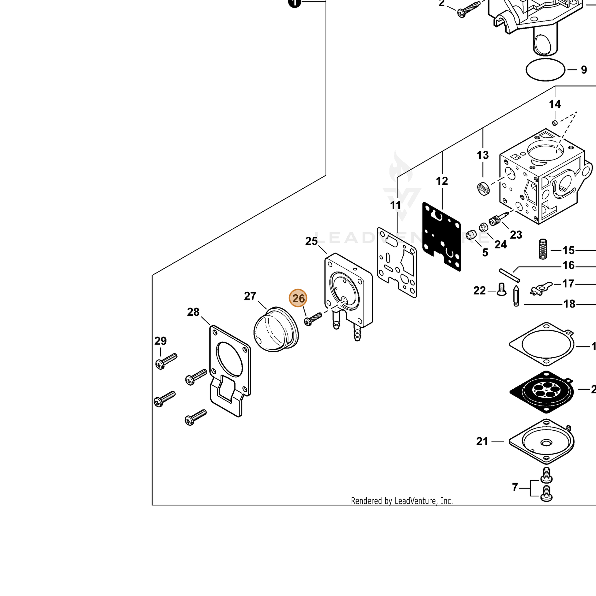 ECHO part A913000070 — IPL diagram snippet (6x zoom, amber highlight)