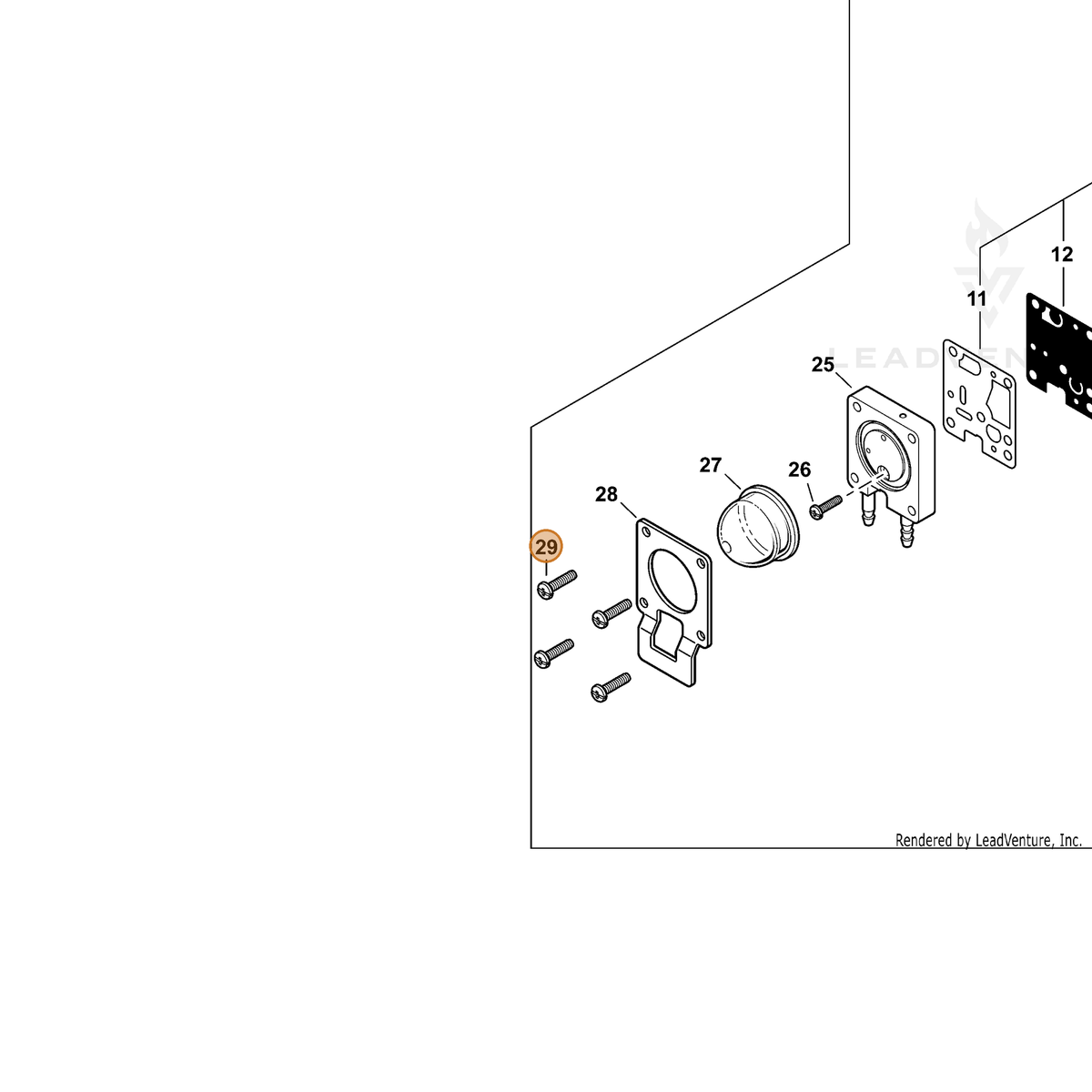 ECHO part A913000080 — IPL diagram snippet (6x zoom, amber highlight)