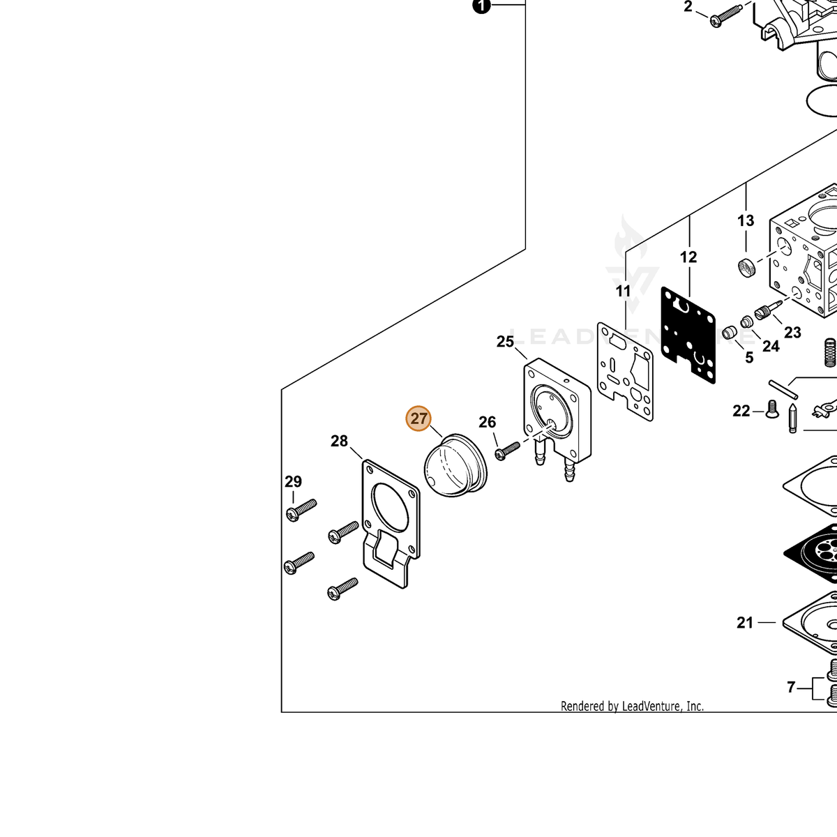 ECHO part A914000010 — IPL diagram snippet (6x zoom, amber highlight)