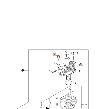 ECHO part A927000010 — IPL diagram snippet (6x zoom, amber highlight)