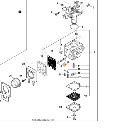 ECHO part A940000010 — IPL diagram snippet (6x zoom, amber highlight)