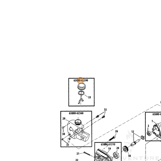 Echo part C020000011 — IPL diagram snippet (6x zoom, amber highlight)