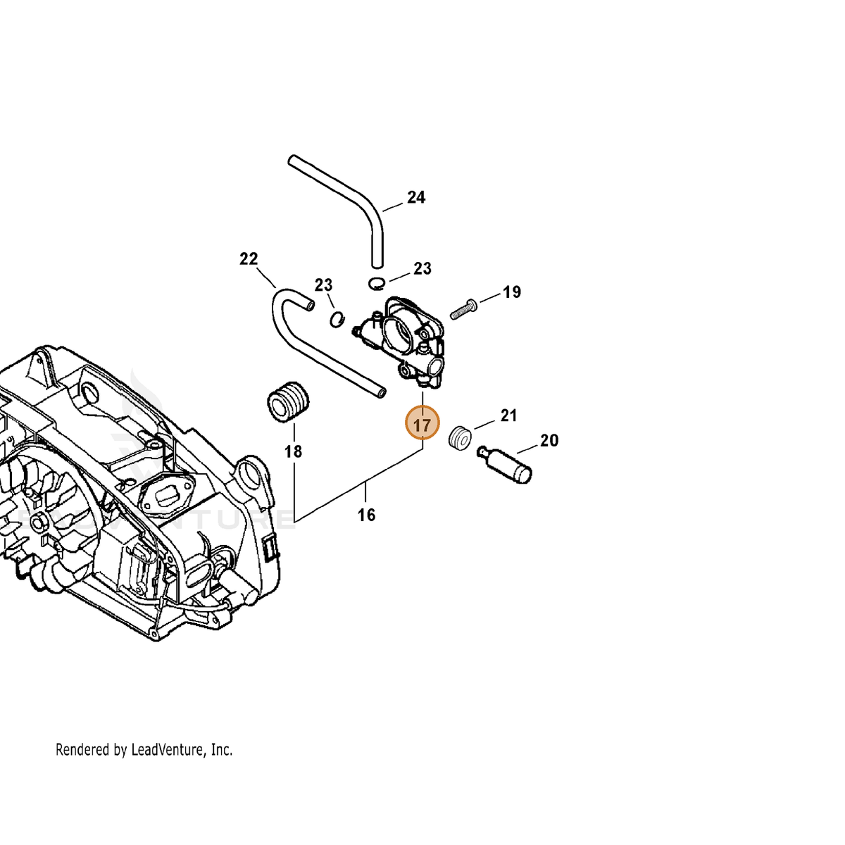 ECHO part C022000000 — IPL diagram snippet (6x zoom, amber highlight)
