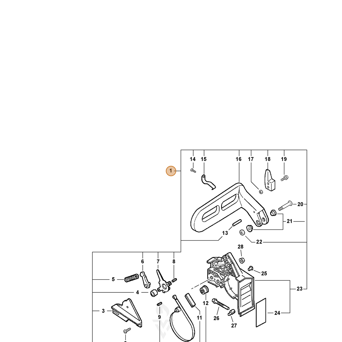 ECHO part C032000291 — IPL diagram snippet (6x zoom, amber highlight)