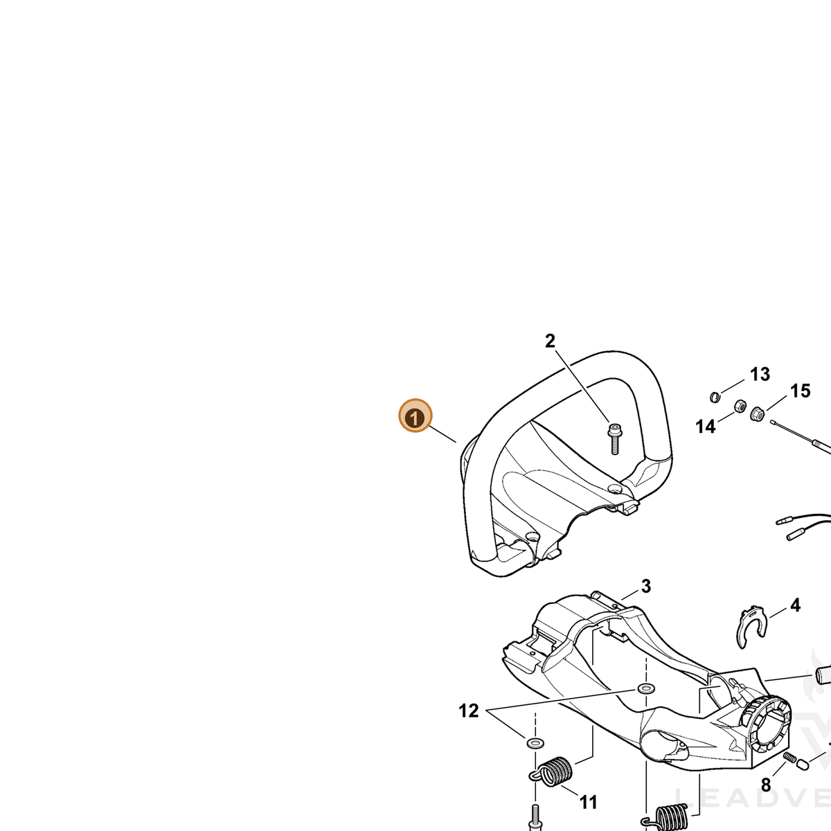 ECHO part C040000030 — IPL diagram snippet (6x zoom, amber highlight)