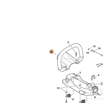 ECHO part C040000030 — IPL diagram snippet (6x zoom, amber highlight)