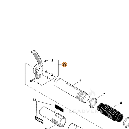 ECHO part C040000040 — IPL diagram snippet (6x zoom, amber highlight)