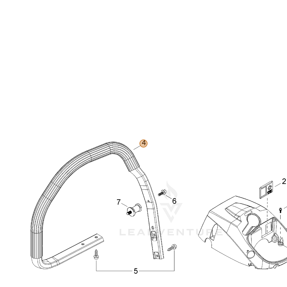 ECHO part C040000710 — IPL diagram snippet (6x zoom, amber highlight)