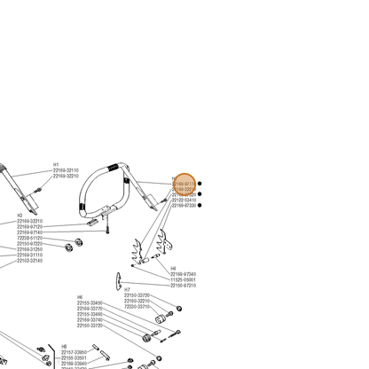 Echo part C040000740 — IPL diagram snippet (6x zoom, amber highlight)