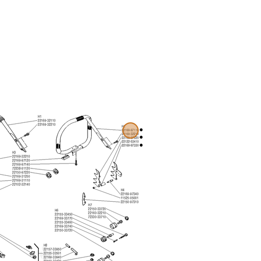 Echo part C040000740 — IPL diagram snippet (6x zoom, amber highlight)