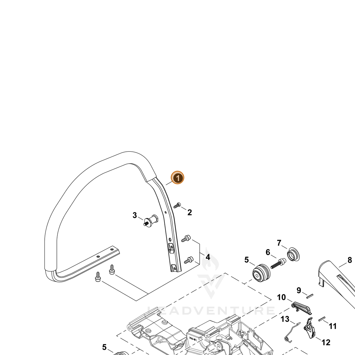 ECHO part C040000850 — IPL diagram snippet (6x zoom, amber highlight)