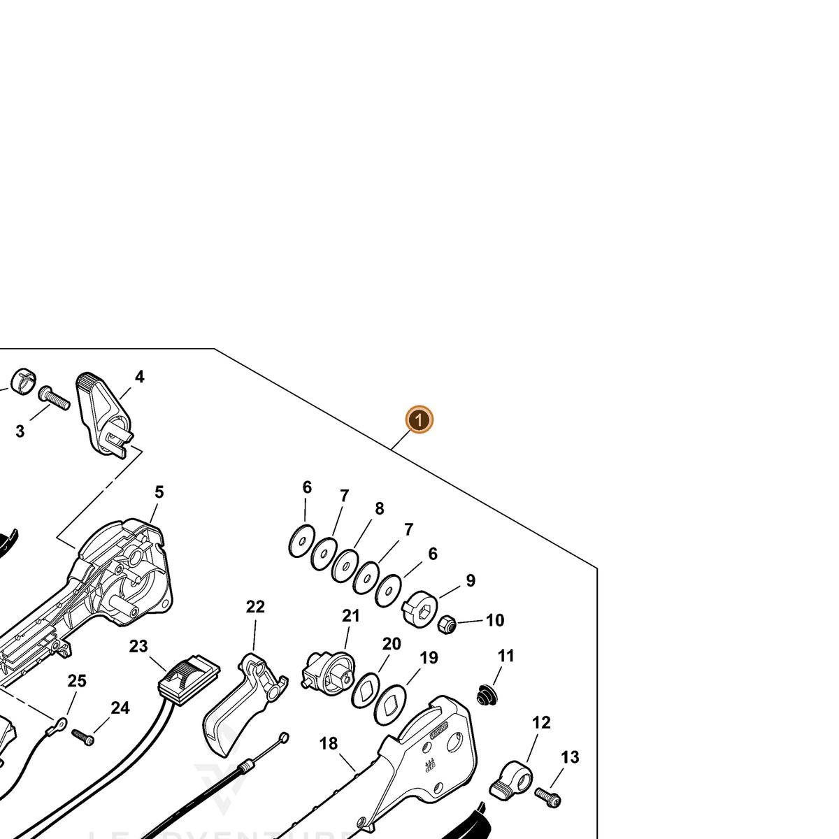 ECHO part C044001212 — IPL diagram snippet (6x zoom, amber highlight)