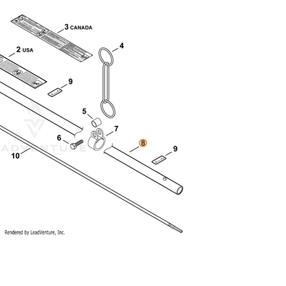 ECHO part C050000050 — IPL diagram snippet (6x zoom, amber highlight)