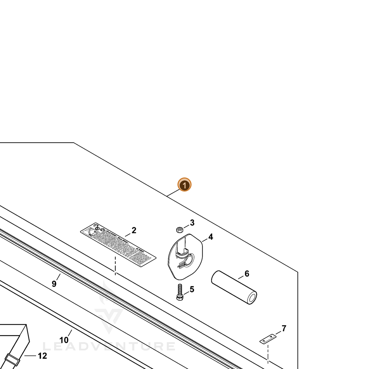 ECHO part C050000430 — IPL diagram snippet (6x zoom, amber highlight)