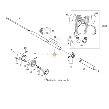 ECHO part C050000600 — IPL diagram snippet (6x zoom, amber highlight)