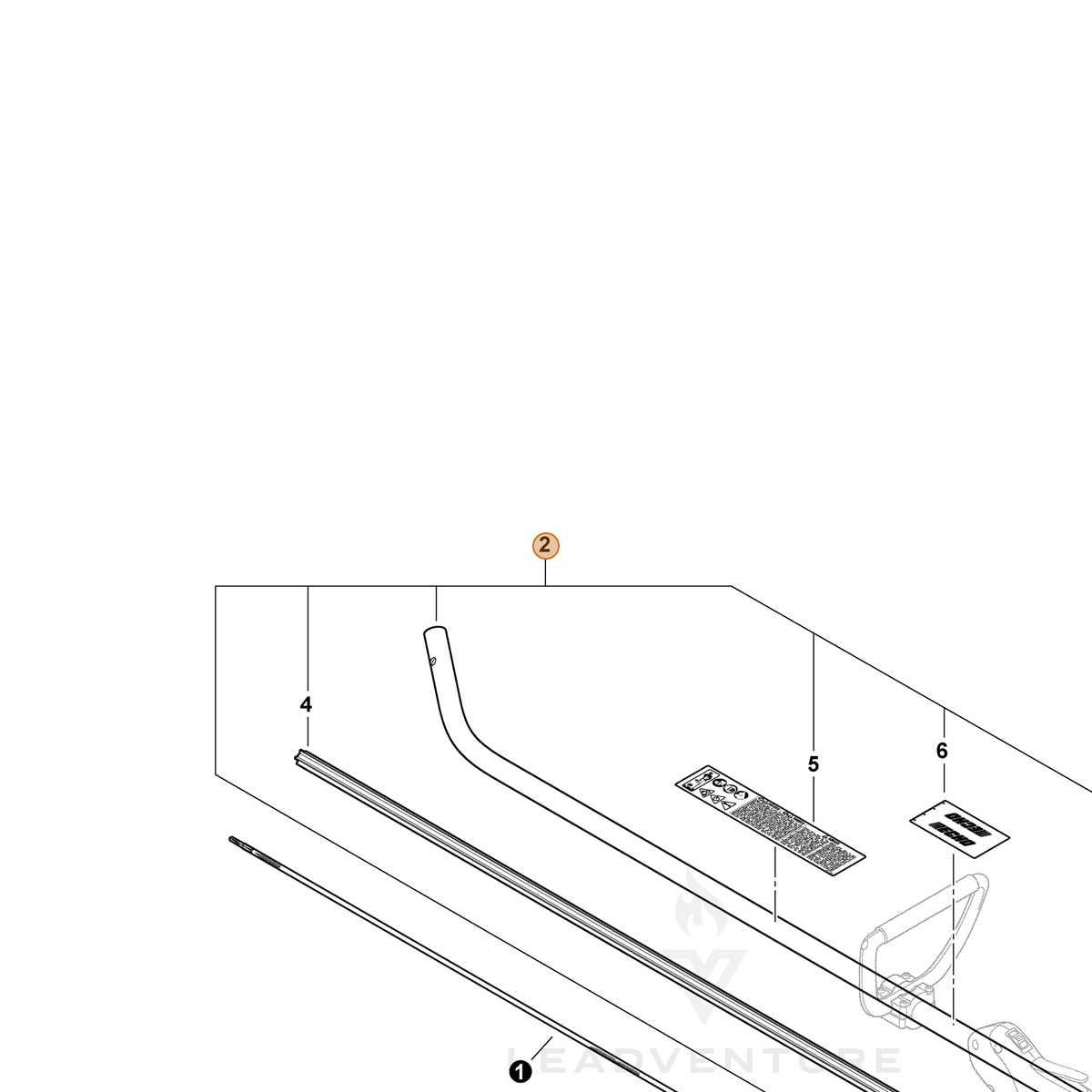 ECHO part C050000780 — IPL diagram snippet (6x zoom, amber highlight)