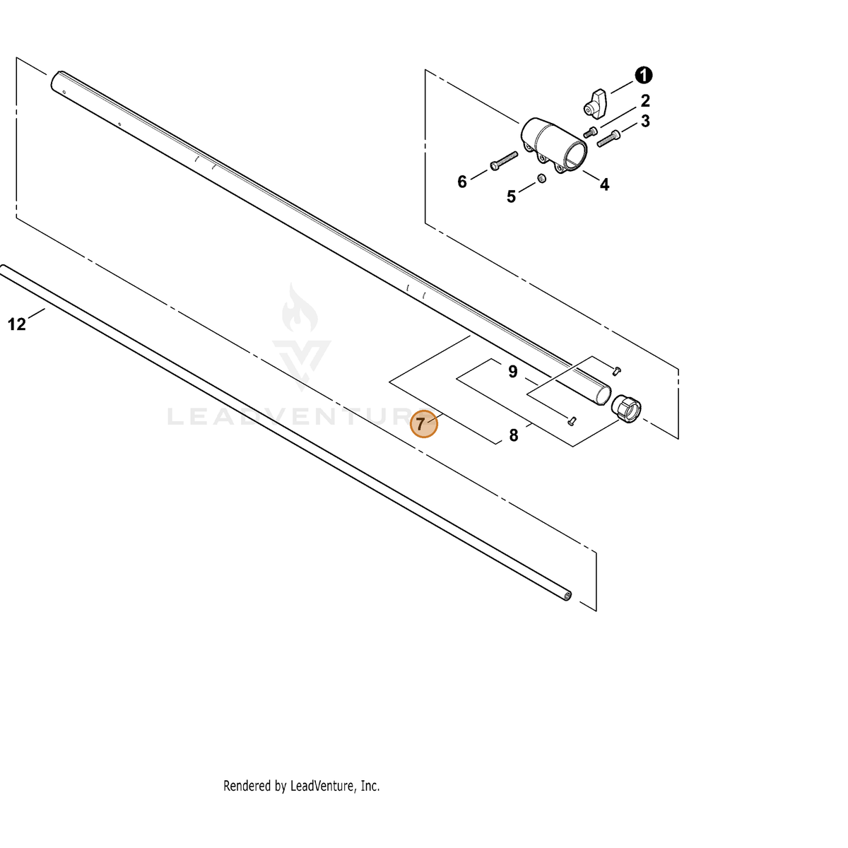 ECHO part C050001030 — IPL diagram snippet (6x zoom, amber highlight)
