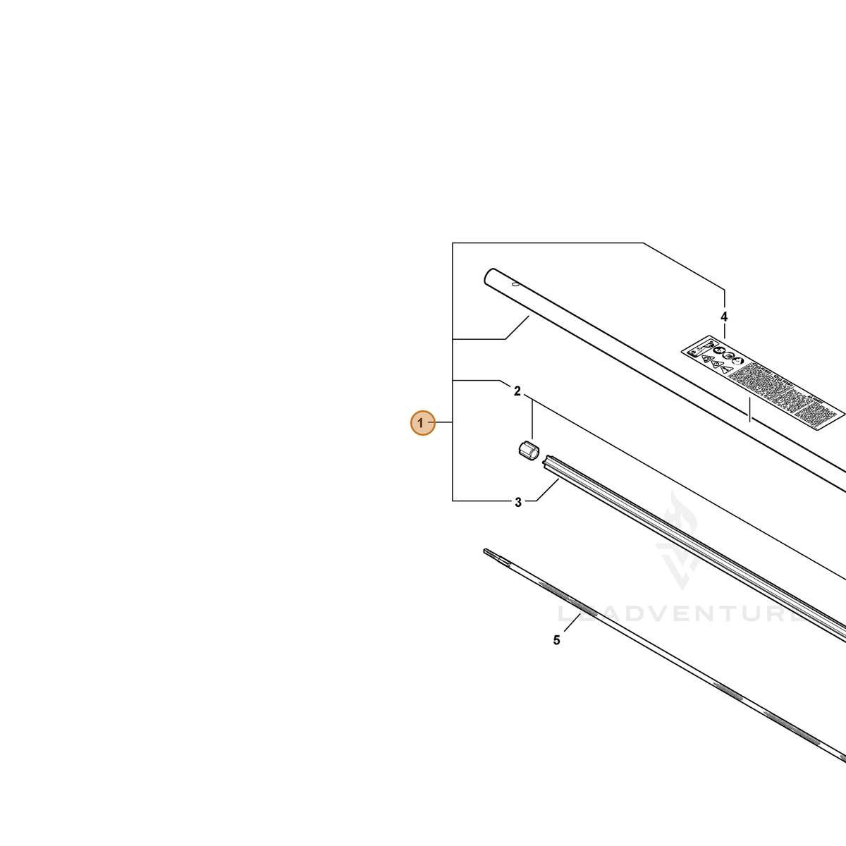 ECHO part C050001070 — IPL diagram snippet (6x zoom, amber highlight)