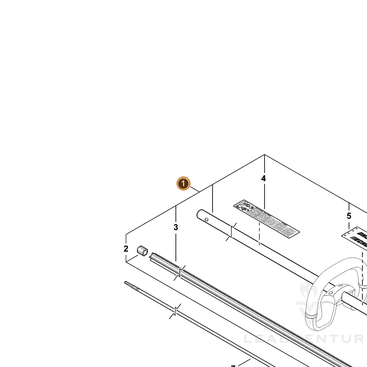 ECHO part C050001160 — IPL diagram snippet (6x zoom, amber highlight)
