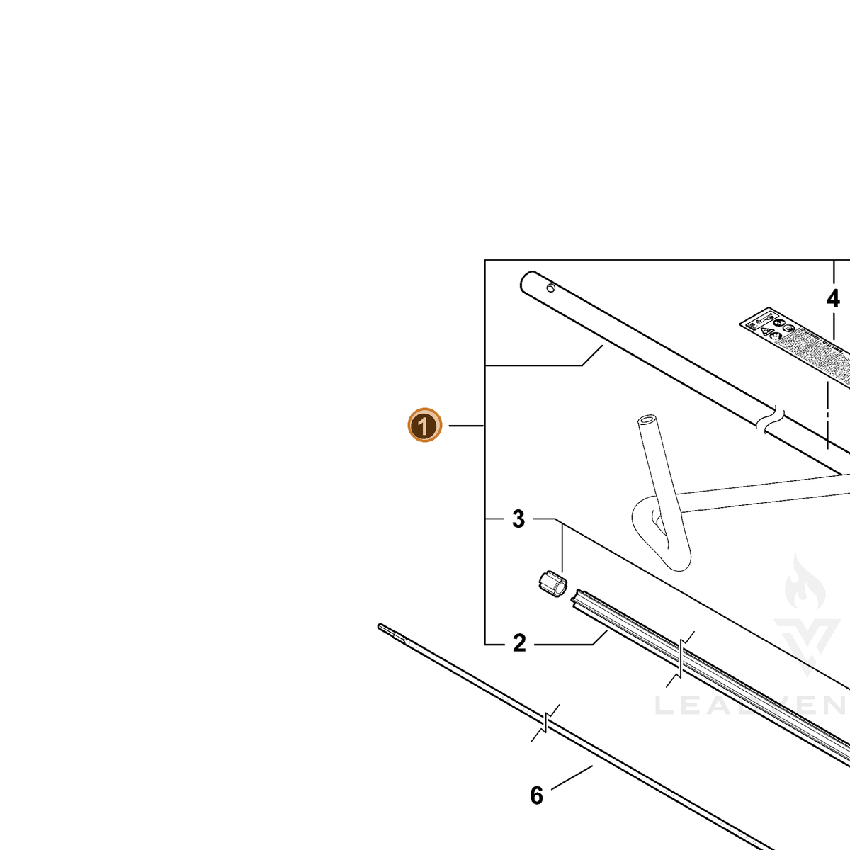 ECHO part C050001170 — IPL diagram snippet (6x zoom, amber highlight)