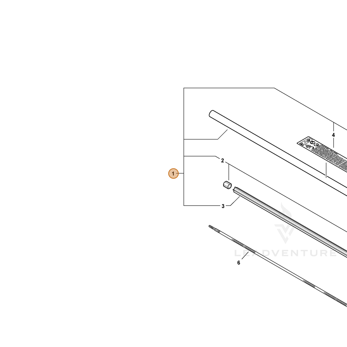 ECHO part C050001250 — IPL diagram snippet (6x zoom, amber highlight)
