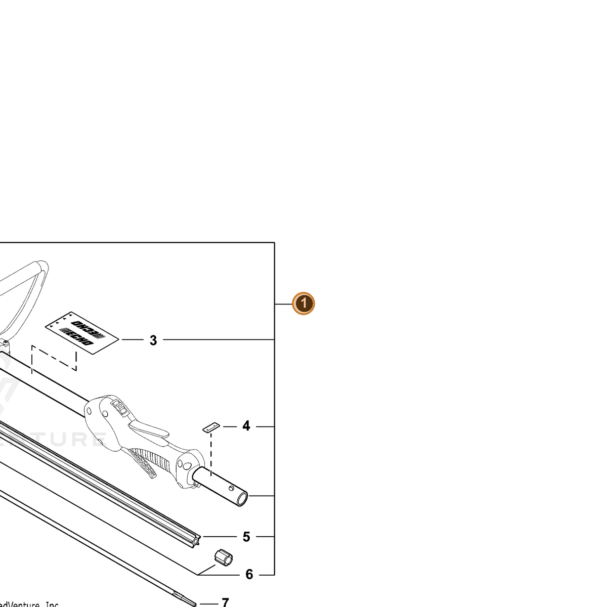 ECHO part C050001260 — IPL diagram snippet (6x zoom, amber highlight)
