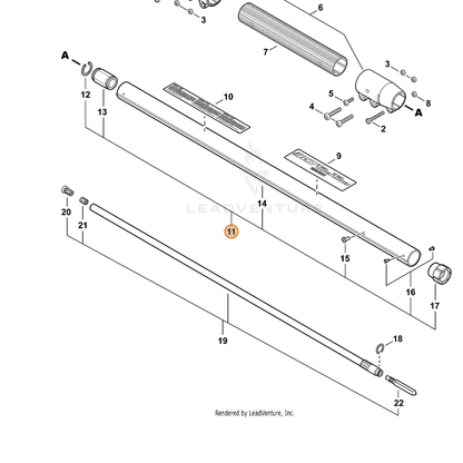 ECHO part C050001411 — IPL diagram snippet (6x zoom, amber highlight)