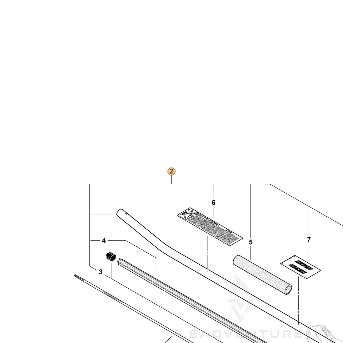 ECHO part C050001440 — IPL diagram snippet (6x zoom, amber highlight)