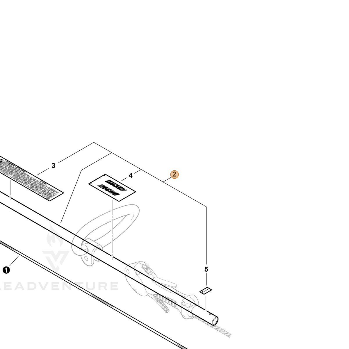 ECHO part C050002120 — IPL diagram snippet (6x zoom, amber highlight)