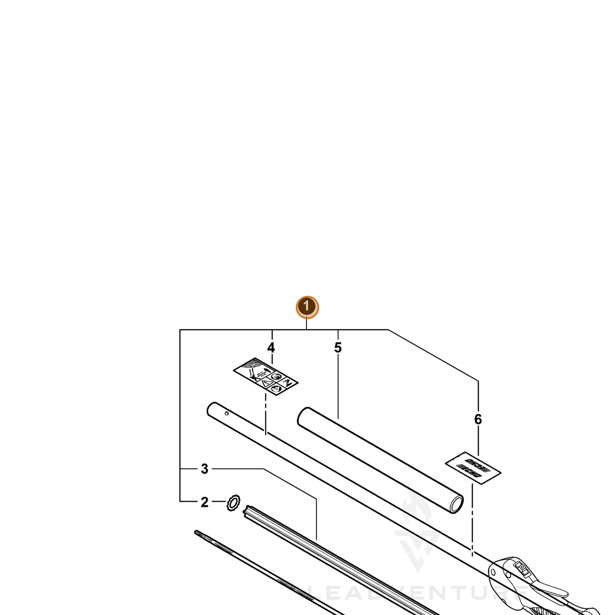 ECHO part C050002212 — IPL diagram snippet (6x zoom, amber highlight)