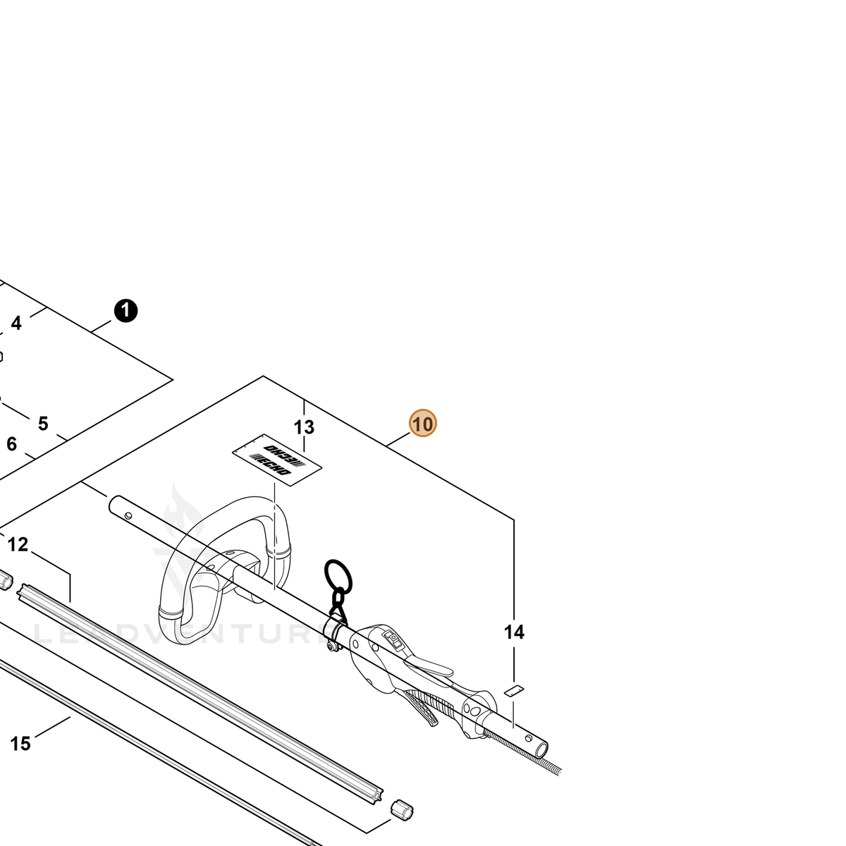 ECHO part C050002360 — IPL diagram snippet (6x zoom, amber highlight)