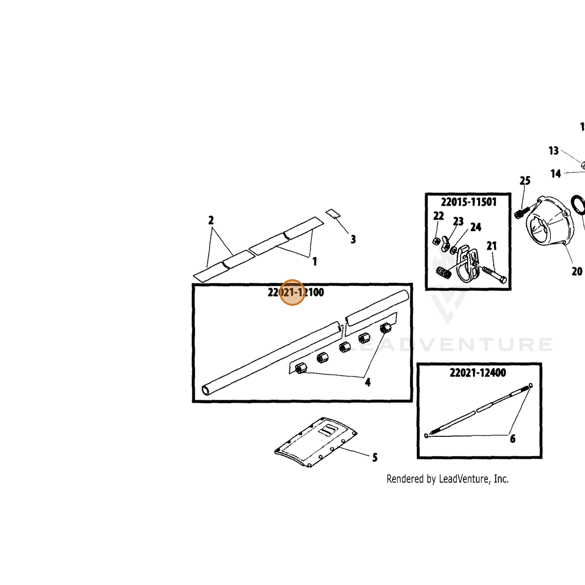 Echo part C050002560 — IPL diagram snippet (6x zoom, amber highlight)