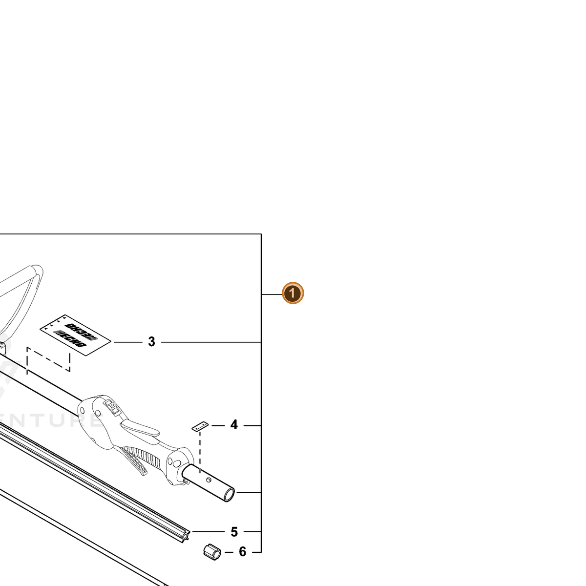 ECHO part C050002770 — IPL diagram snippet (6x zoom, amber highlight)