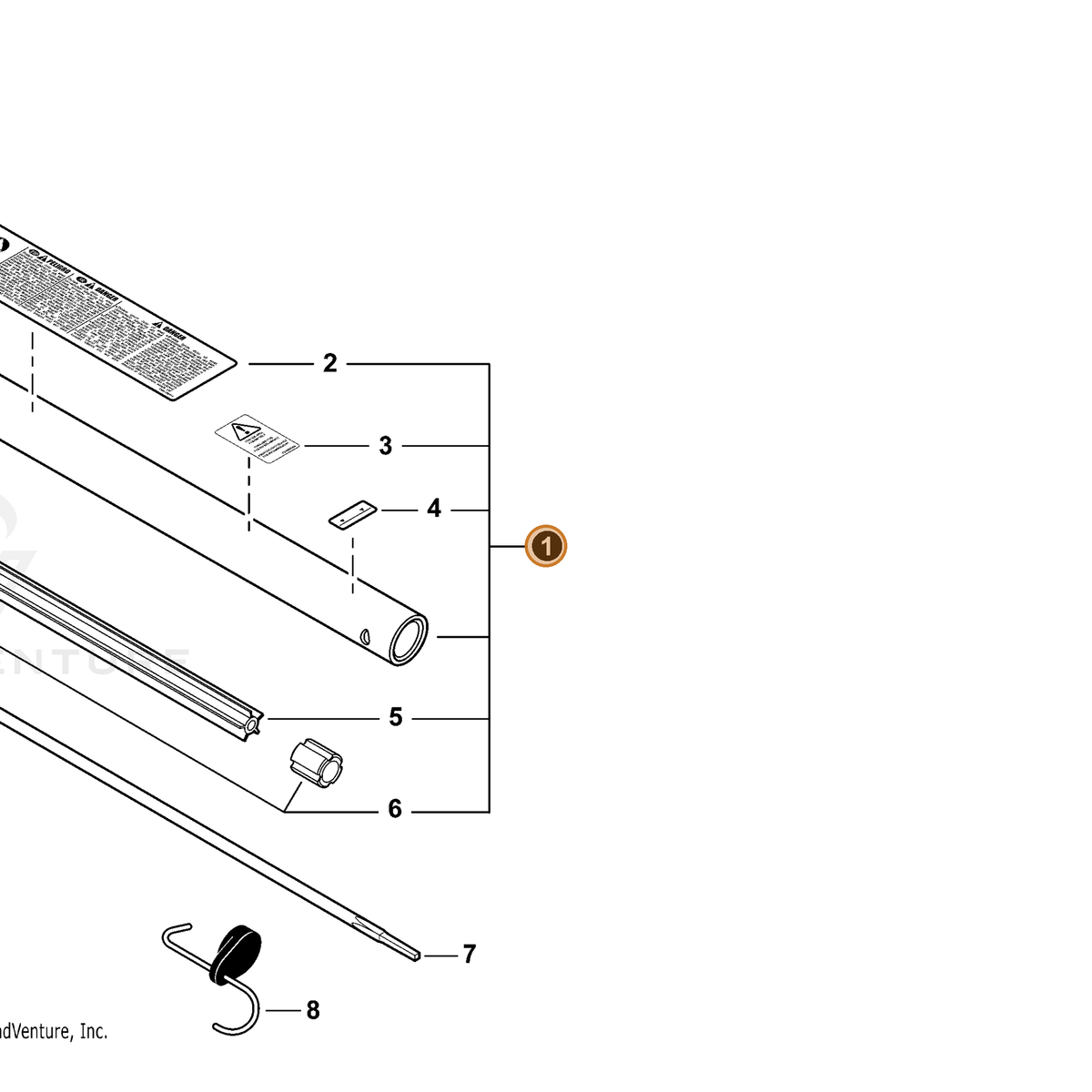 ECHO part C050003040 — IPL diagram snippet (6x zoom, amber highlight)
