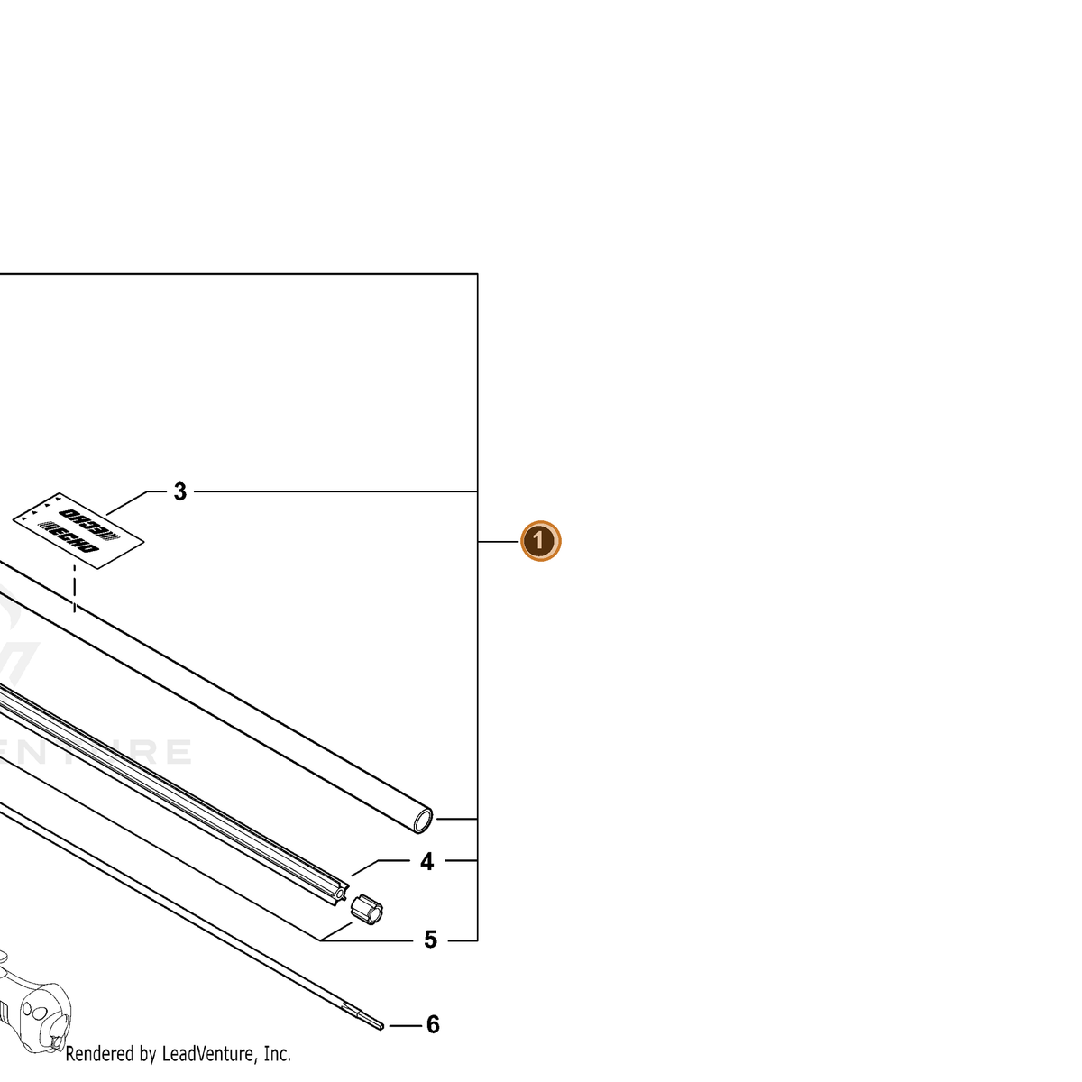 ECHO part C050003300 — IPL diagram snippet (6x zoom, amber highlight)