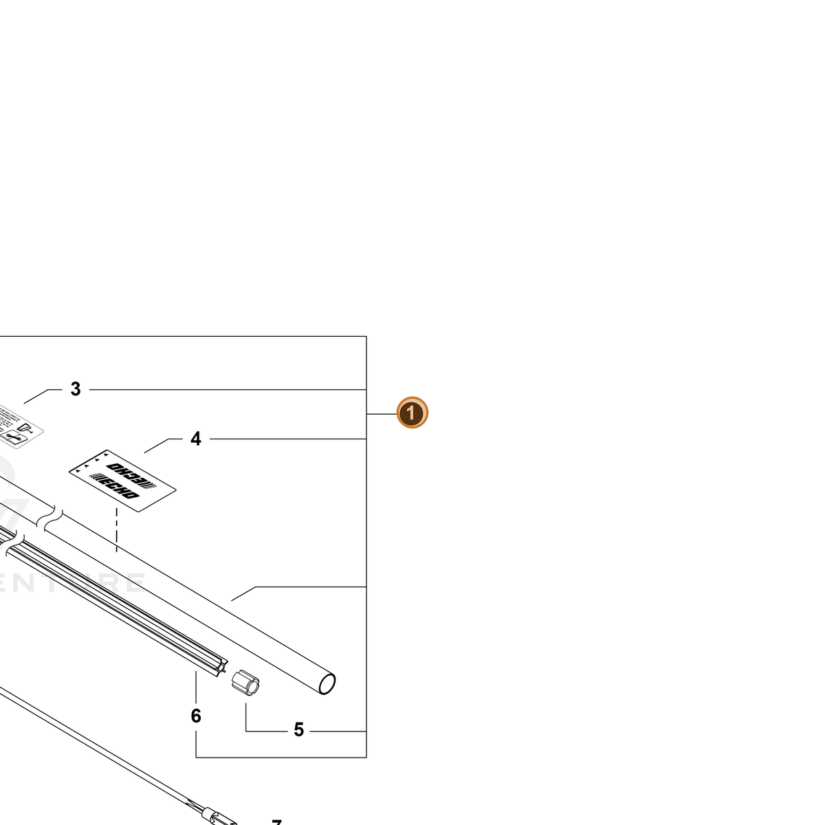ECHO part C050003450 — IPL diagram snippet (6x zoom, amber highlight)