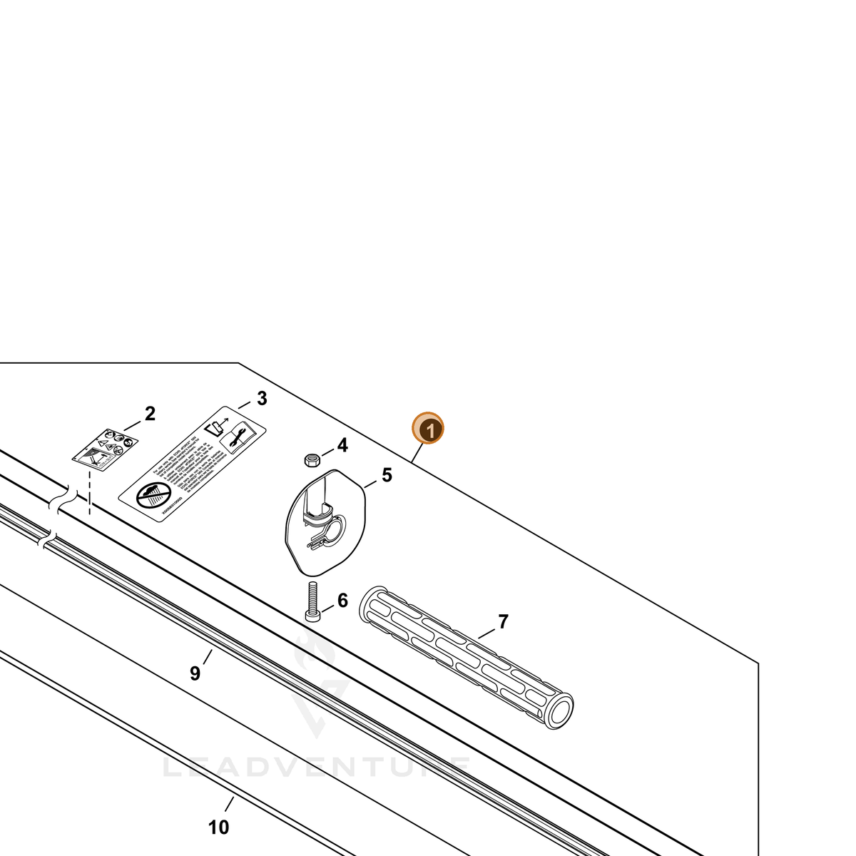 ECHO part C050003490 — IPL diagram snippet (6x zoom, amber highlight)