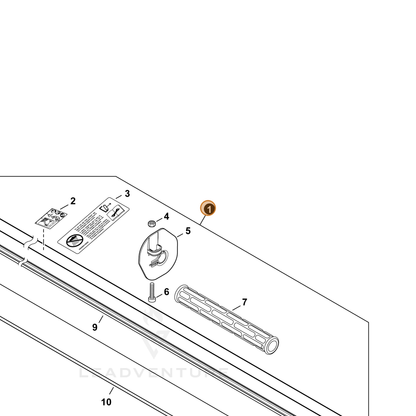 ECHO part C050003490 — IPL diagram snippet (6x zoom, amber highlight)