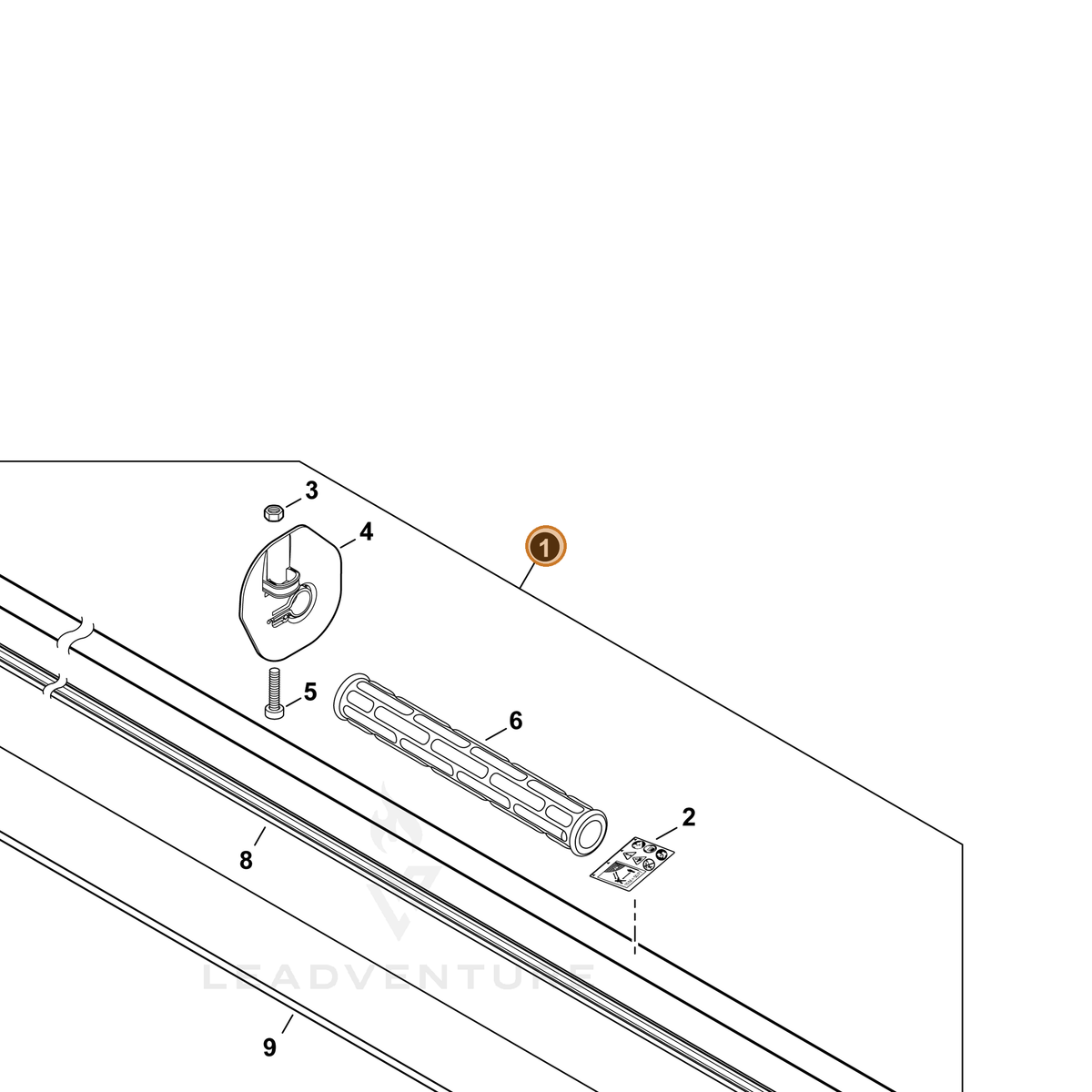 Echo part C050003520 — IPL diagram snippet (6x zoom, amber highlight)
