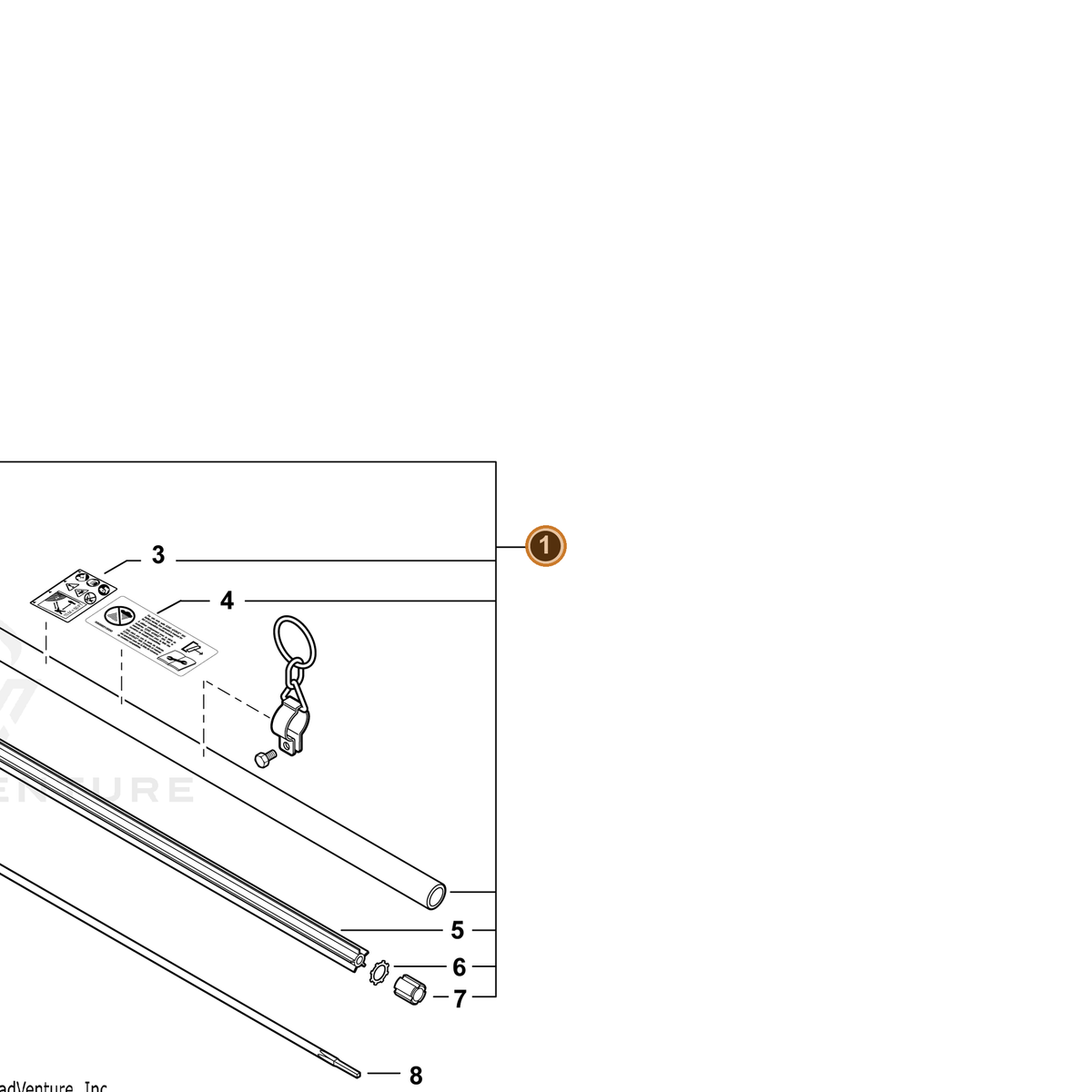 Echo part C050003600 — IPL diagram snippet (6x zoom, amber highlight)
