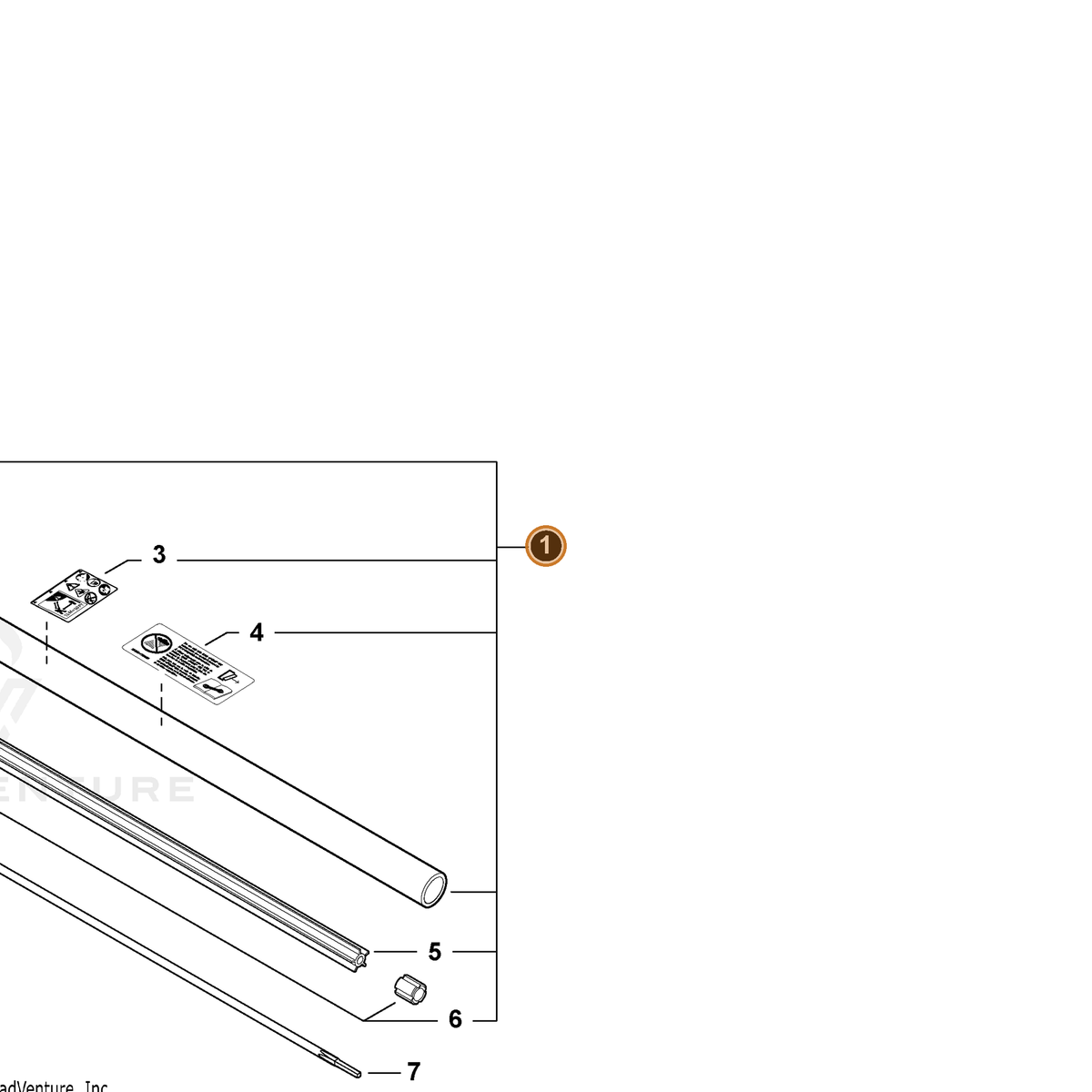 Echo part C050003610 — IPL diagram snippet (6x zoom, amber highlight)