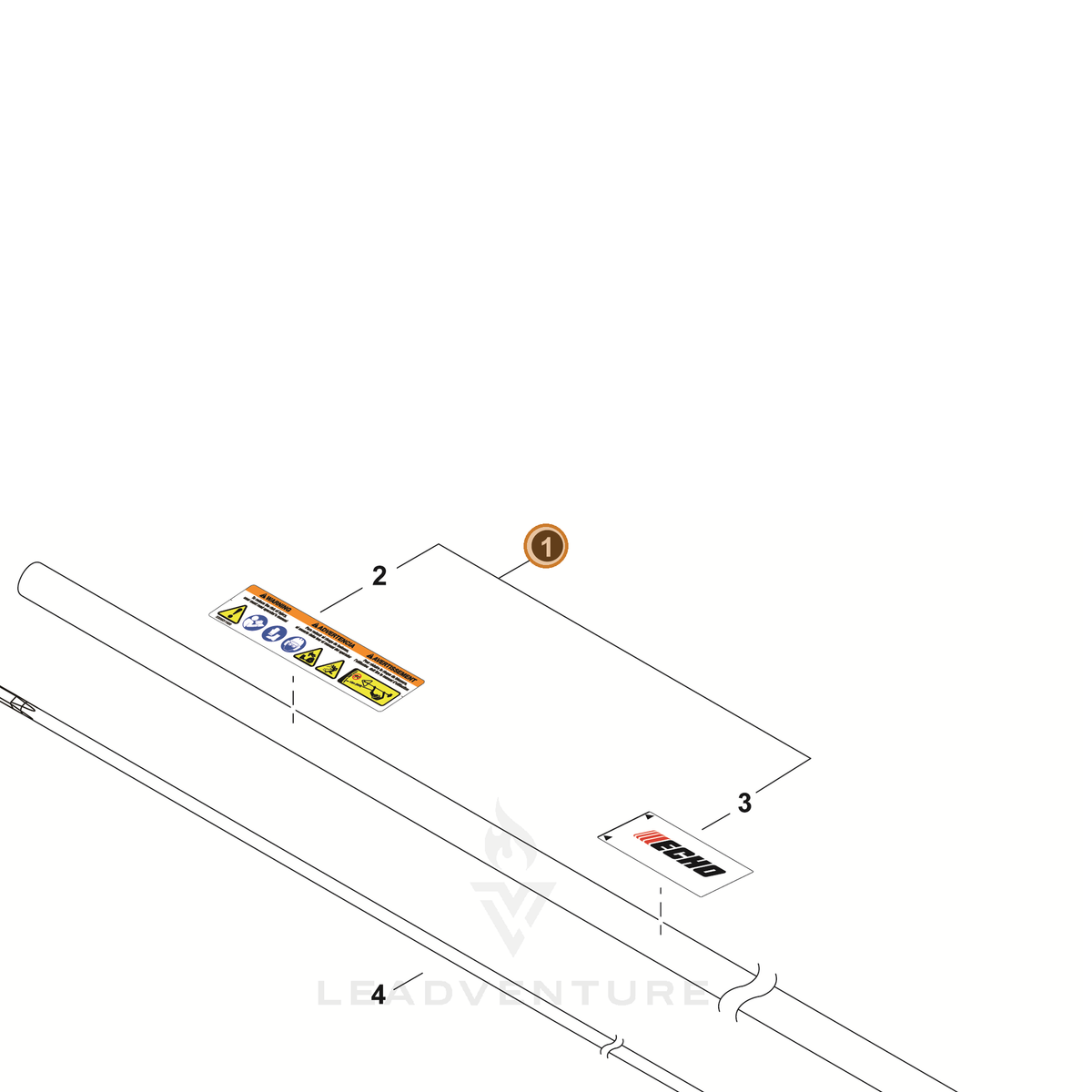 Echo part C050003730 — IPL diagram snippet (6x zoom, amber highlight)