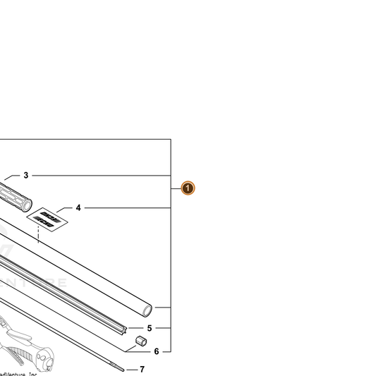 Echo part C050003830 — IPL diagram snippet (6x zoom, amber highlight)