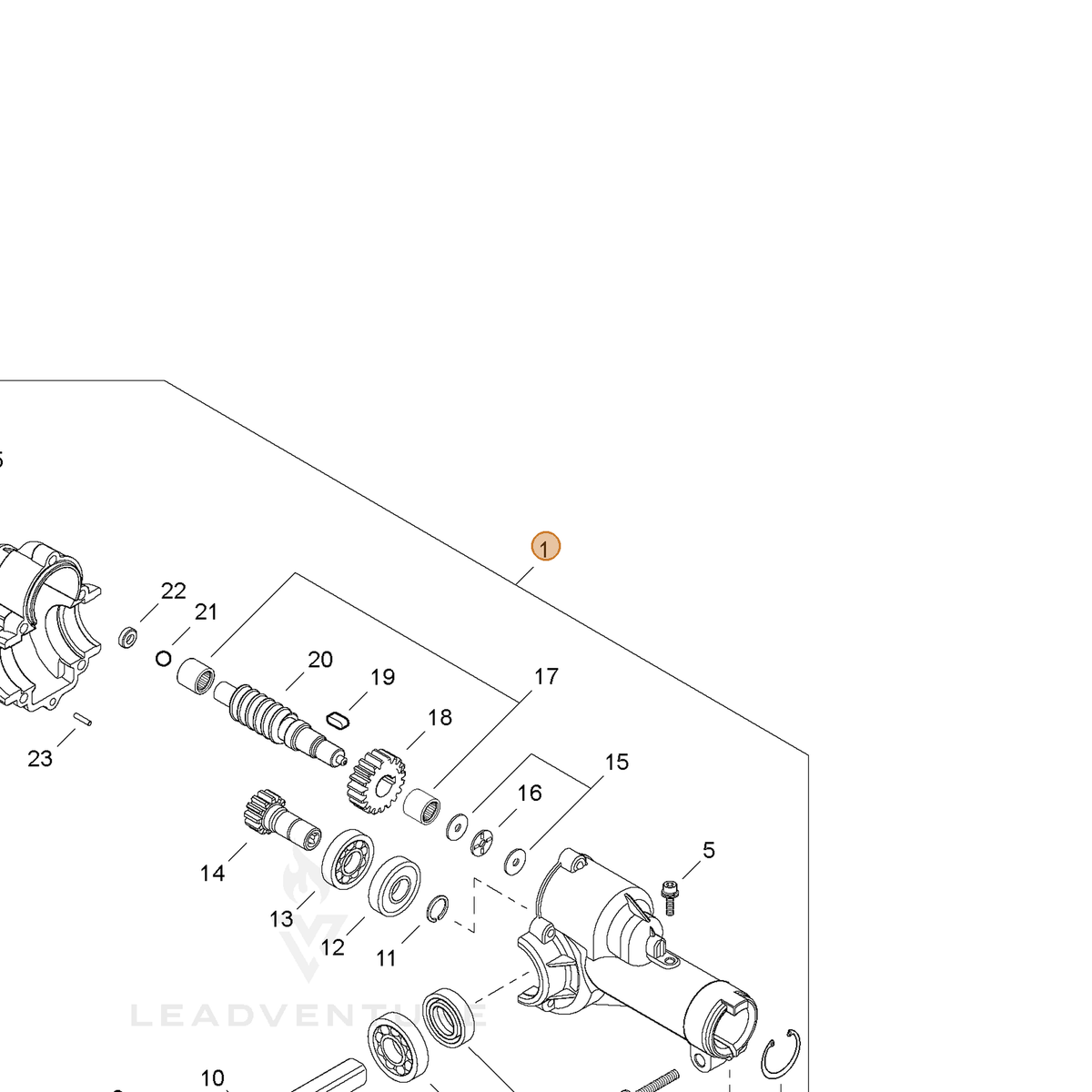 ECHO part C051000291 — IPL diagram snippet (6x zoom, amber highlight)