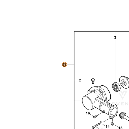 ECHO part C051000351 — IPL diagram snippet (6x zoom, amber highlight)