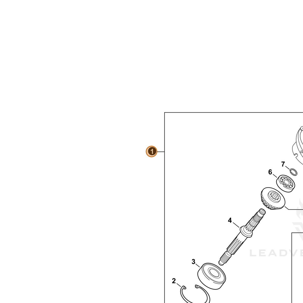 ECHO part C051001352 — IPL diagram snippet (6x zoom, amber highlight)