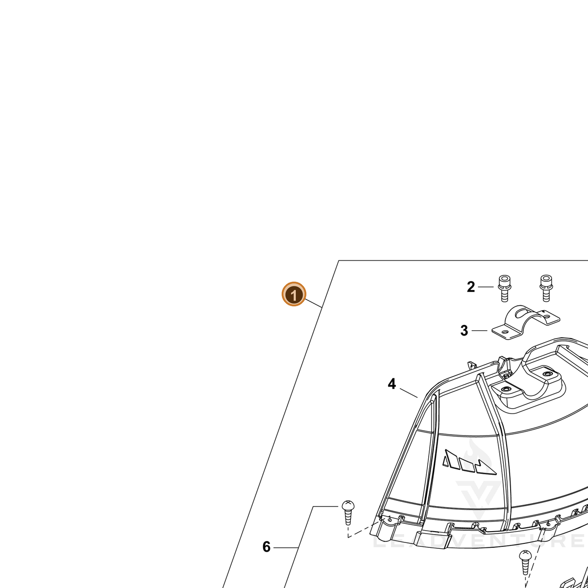 ECHO part C055000090 — IPL diagram snippet (6x zoom, amber highlight)