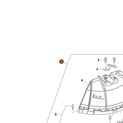 ECHO part C055000090 — IPL diagram snippet (6x zoom, amber highlight)