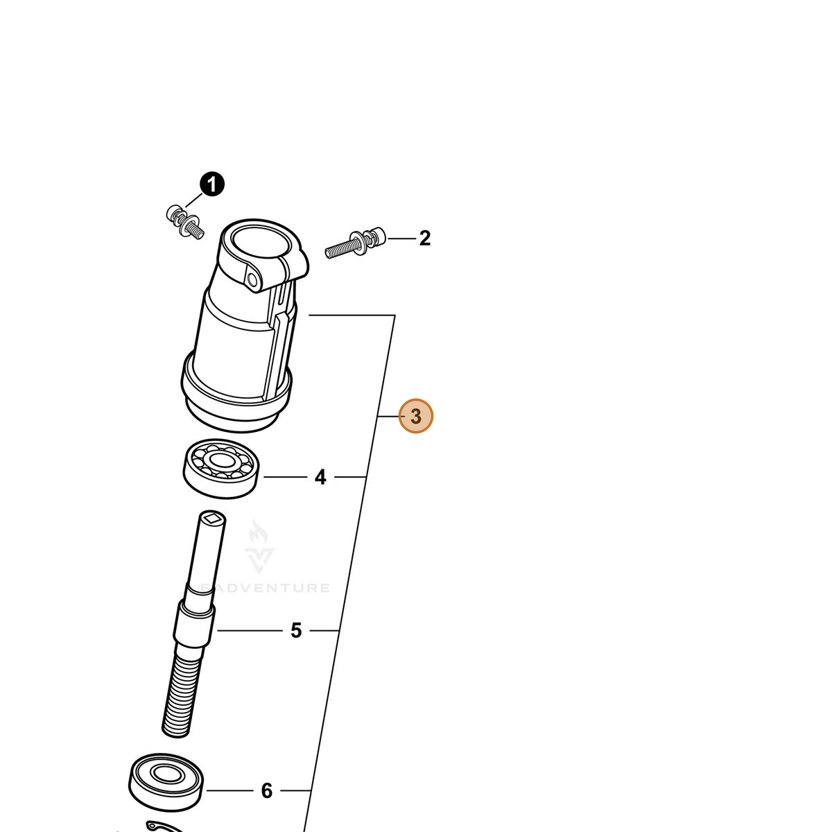 ECHO part C056000001 — IPL diagram snippet (6x zoom, amber highlight)